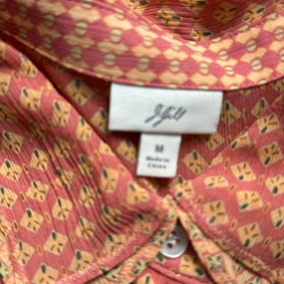 J. Jill, Size Medium, Sheer Orange and Yellow Button Front Top - Picture 8 of 8